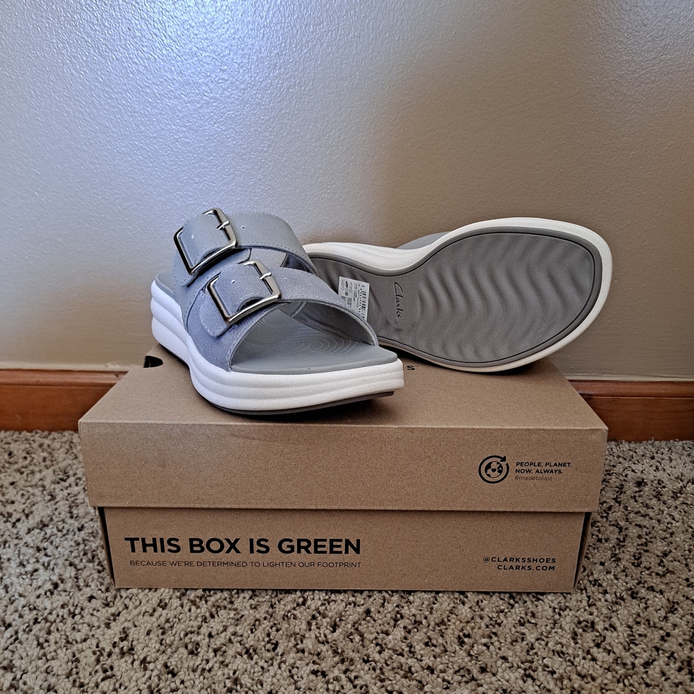 Clarks Lilac Combi Cloudsteppers Dual Buckles Size 7 W